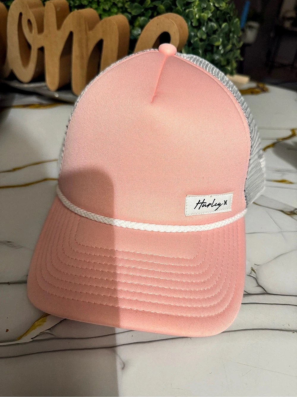 Hurley Pink & White Trucker Hat
